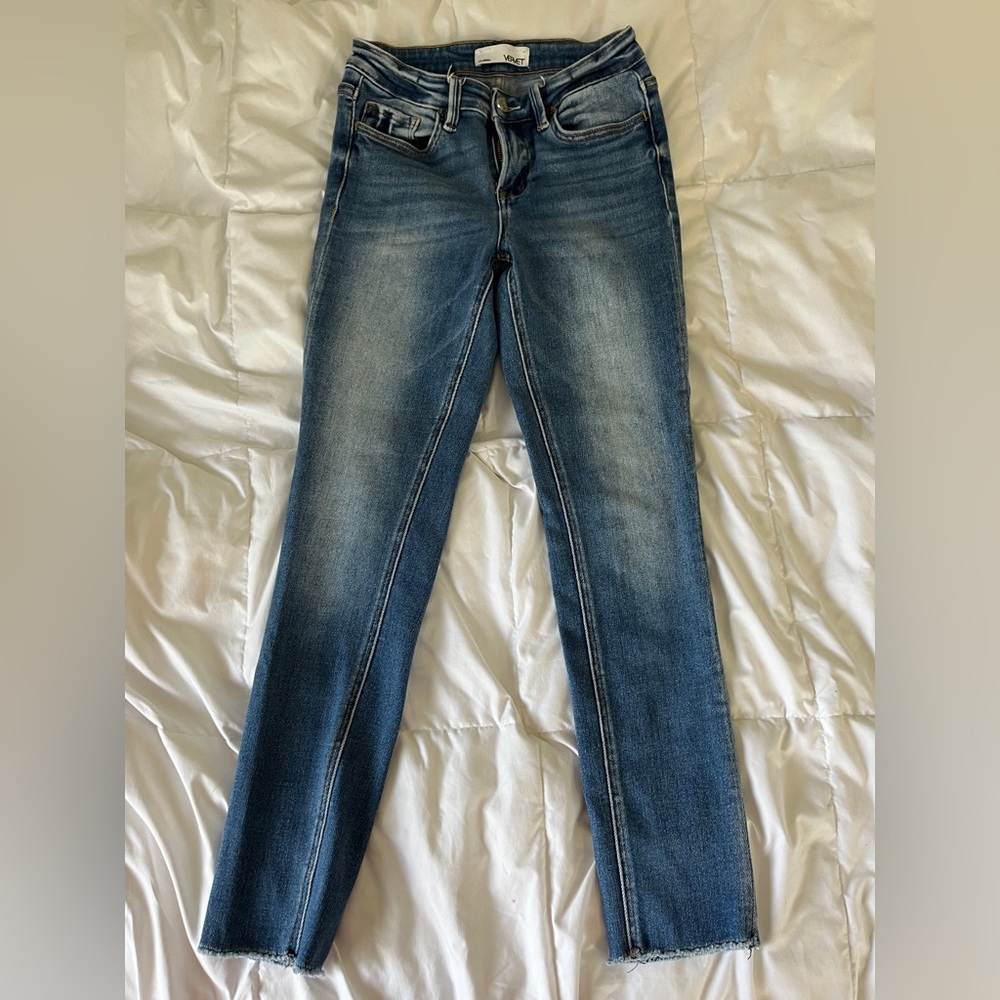 Blue faded skinny jeans!